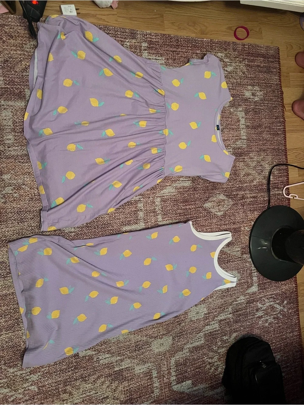 Old Navy Lavender Dress with Yellow Lemon Print